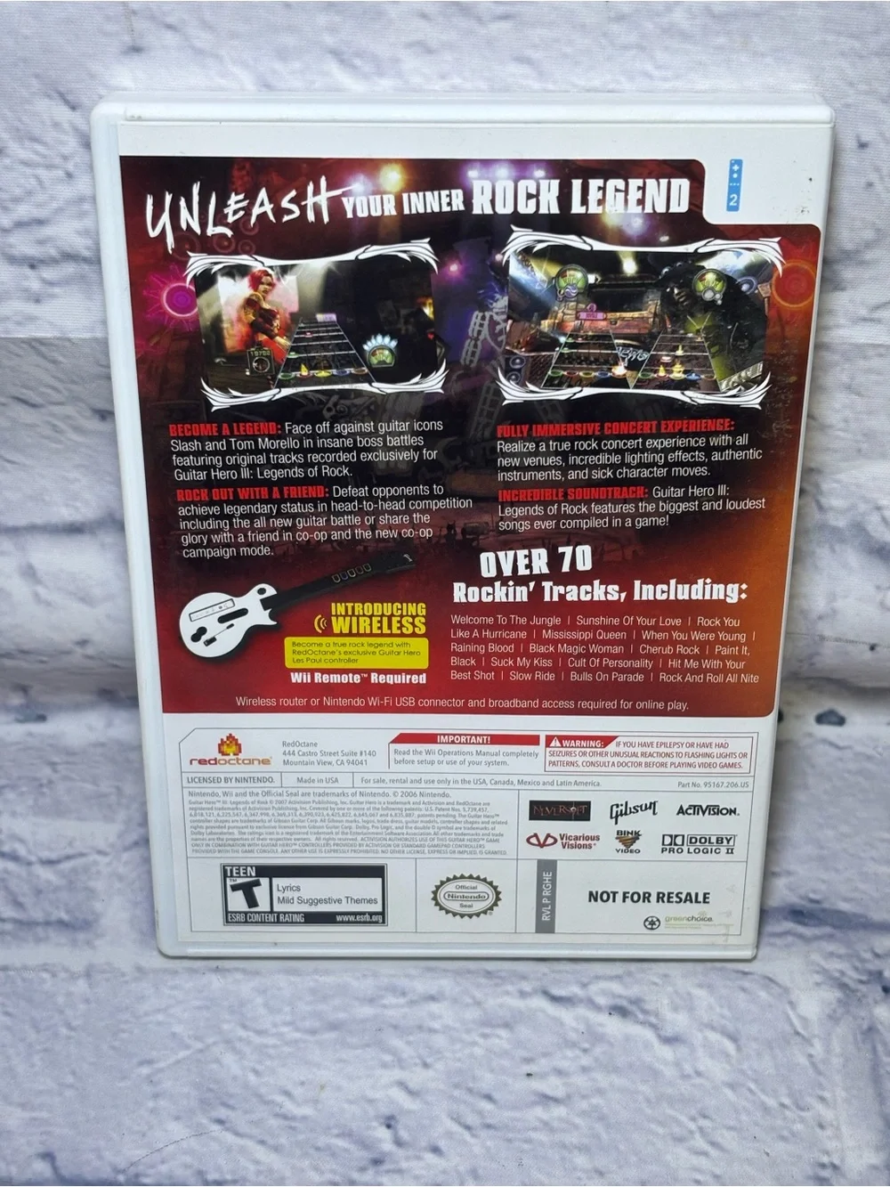 Guitar Hero 3 III Legends Of Rock (Nintendo Wii, 2006) CIB